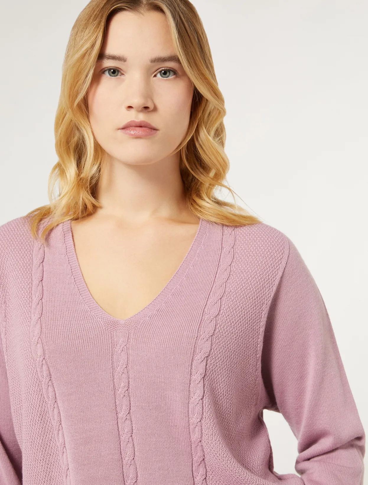 Knitwear | Knitwear | Marina Rinaldi Wool yarn sweater ANTIQUEROSE