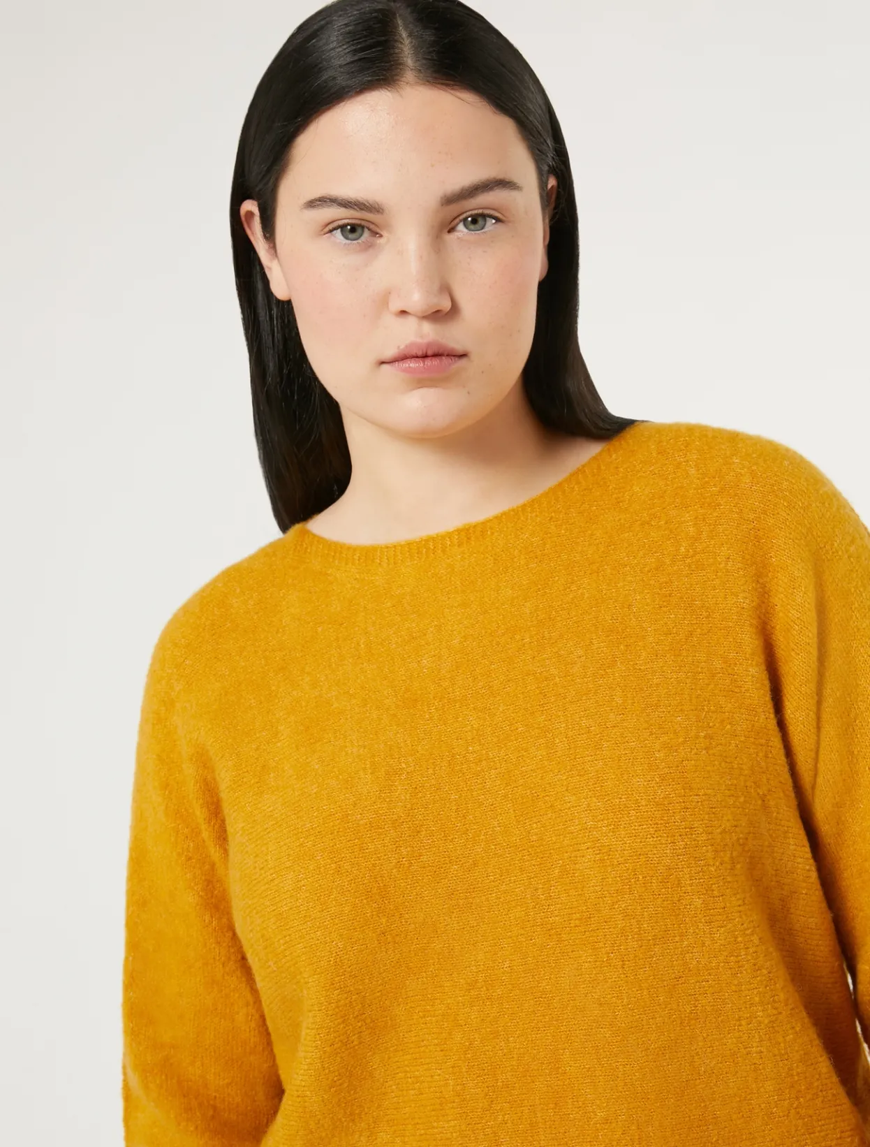 Knitwear | Knitwear | Marina Rinaldi Wool-blend sweater MUSTARD