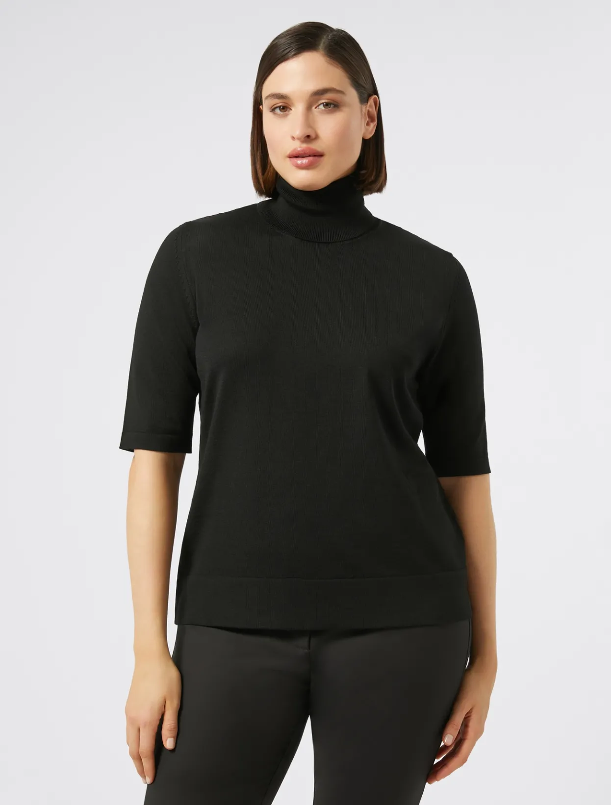 Knitwear | Knitwear | Marina Rinaldi Woollen polo neck jumper BLACK