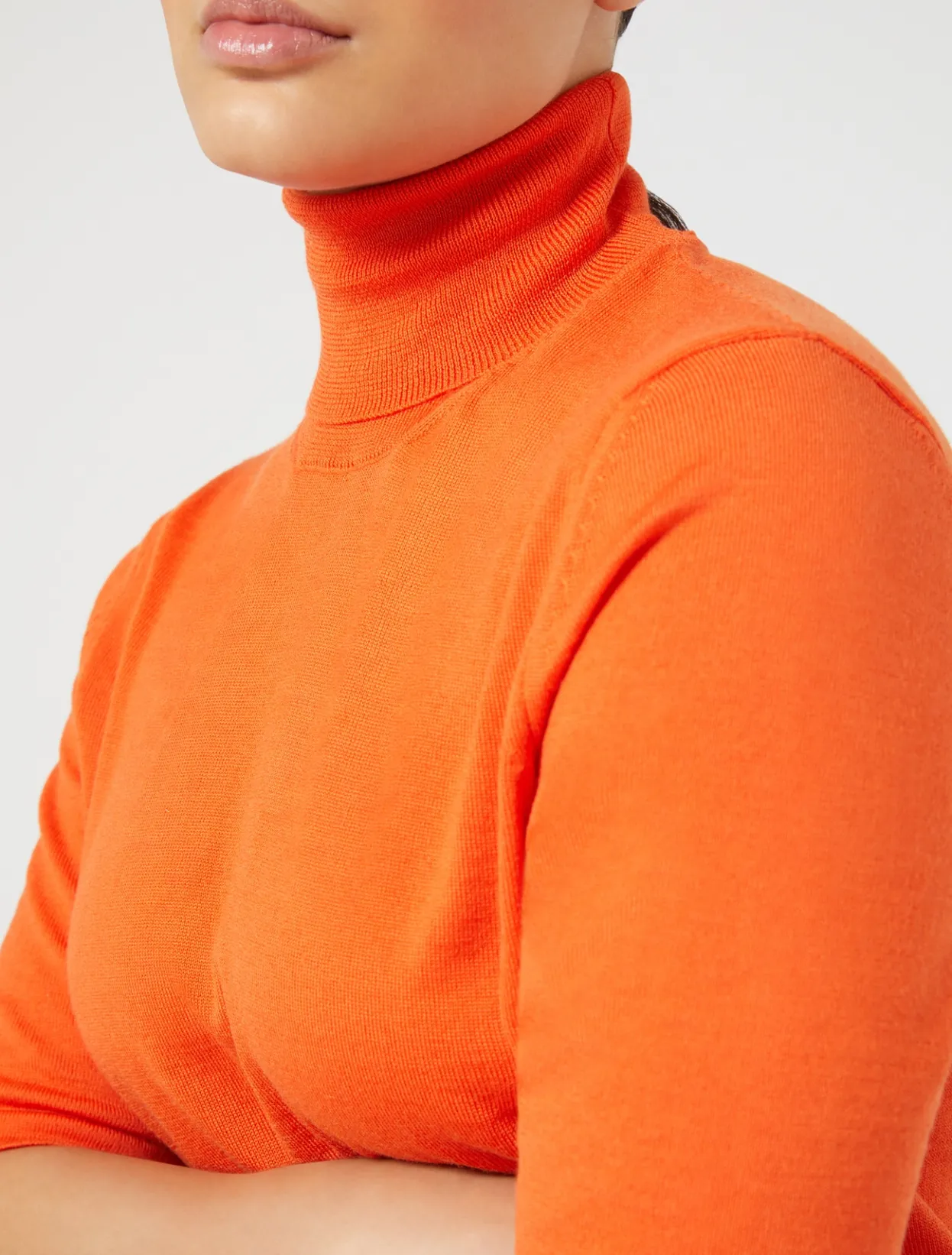 Knitwear | Knitwear | Marina Rinaldi Woollen polo neck jumper ORANGE