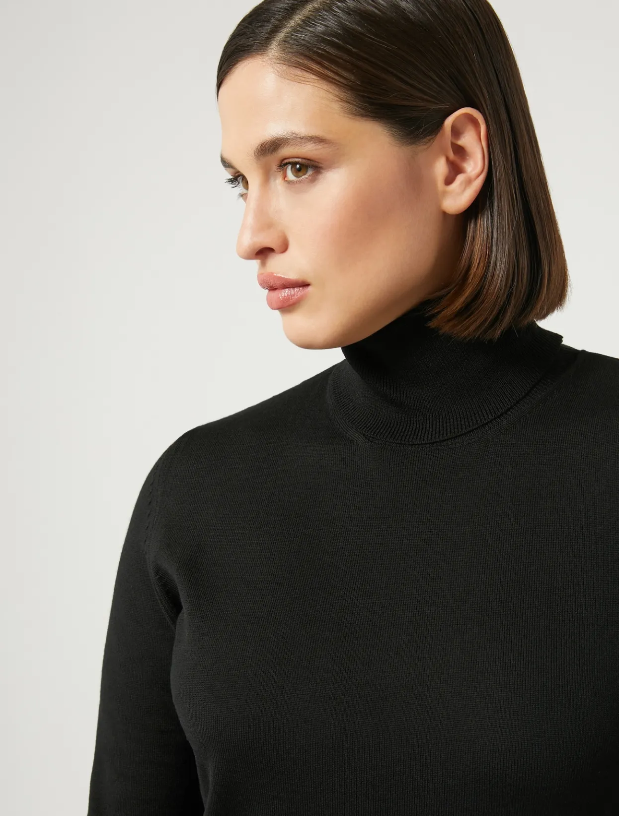 Knitwear | Knitwear | Marina Rinaldi Woollen polo neck jumper BLACK