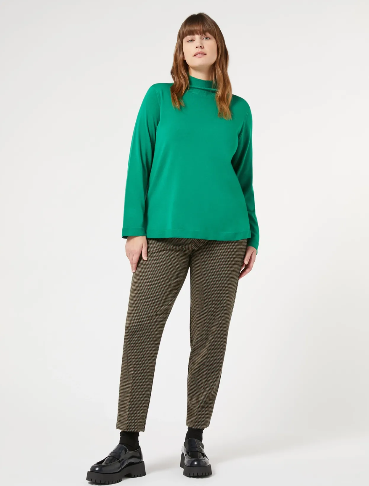 Trousers & Jeans | Trousers & Jeans | Marina Rinaldi Yarn-dyed jersey trousers COFFEE