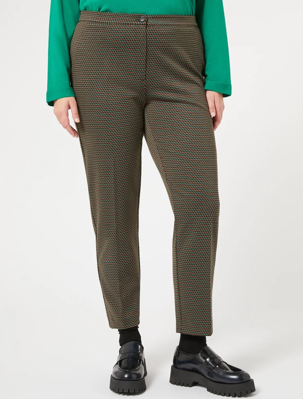 Trousers & Jeans | Trousers & Jeans | Marina Rinaldi Yarn-dyed jersey trousers COFFEE